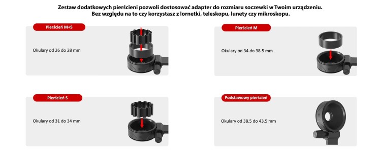 Uniwersalny Adapter na lornetkę, Redleaf SOM-2 na lunetę, teleskop do smartfonów-235703