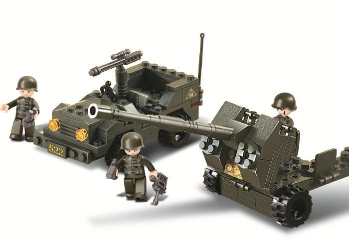 Klocki Sluban Army M38-B5900 Działo przeciwlotnicze i Jeep 138 el. Wojsko Armia-235982