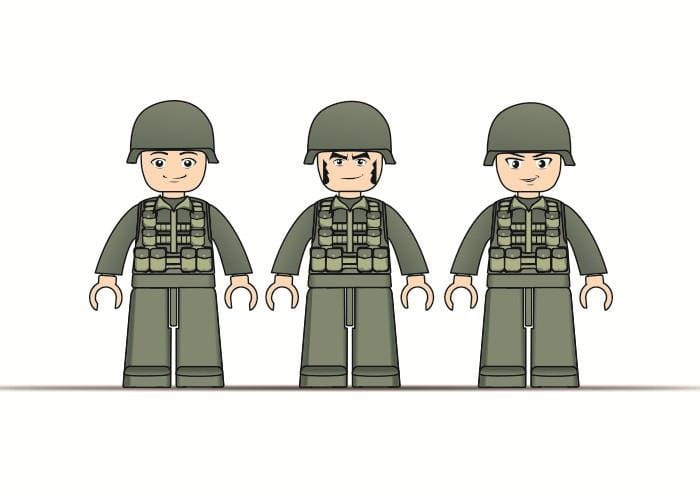 Klocki Sluban Army M38-B5900 Działo przeciwlotnicze i Jeep 138 el. Wojsko Armia-235983