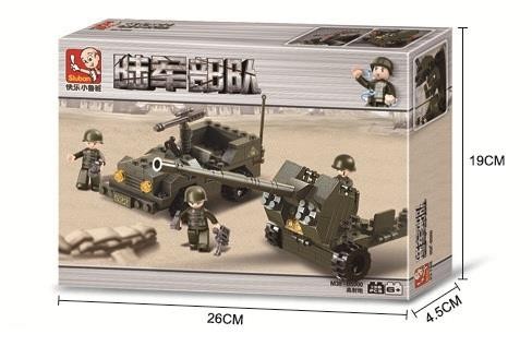 Klocki Sluban Army M38-B5900 Działo przeciwlotnicze i Jeep 138 el. Wojsko Armia-235984