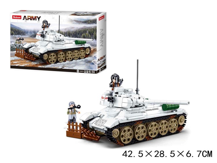 Klocki Sluban M38-B0978 Czołg radziecki T34-85 "Rudy" 518 el. Wojsko Armia-236006