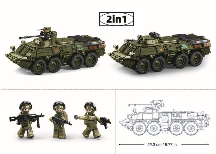Klocki Sluban M38-B1251 Radziecki Wóz Bojowy BTR-80 611 el. Wojsko Armia-236009