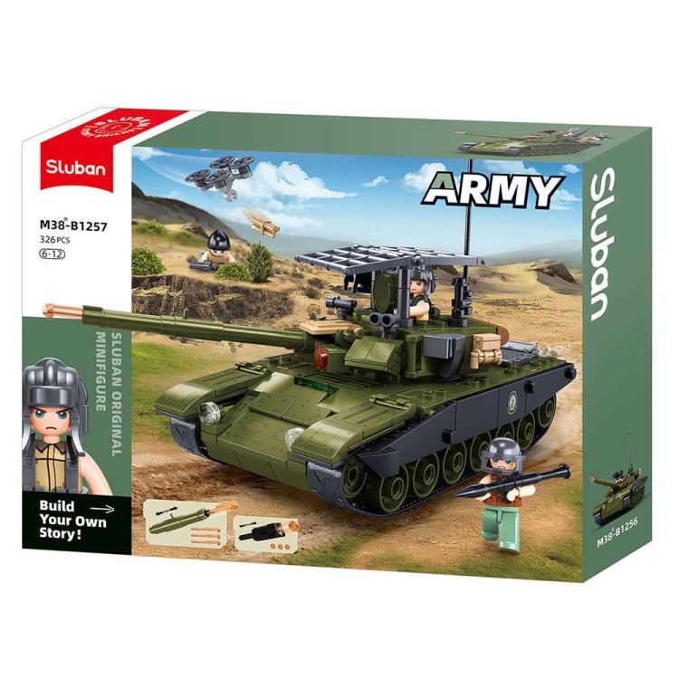 Klocki Sluban M38-B1257 Radziecki czołg T-90 318 el. Wojsko Armia-236014