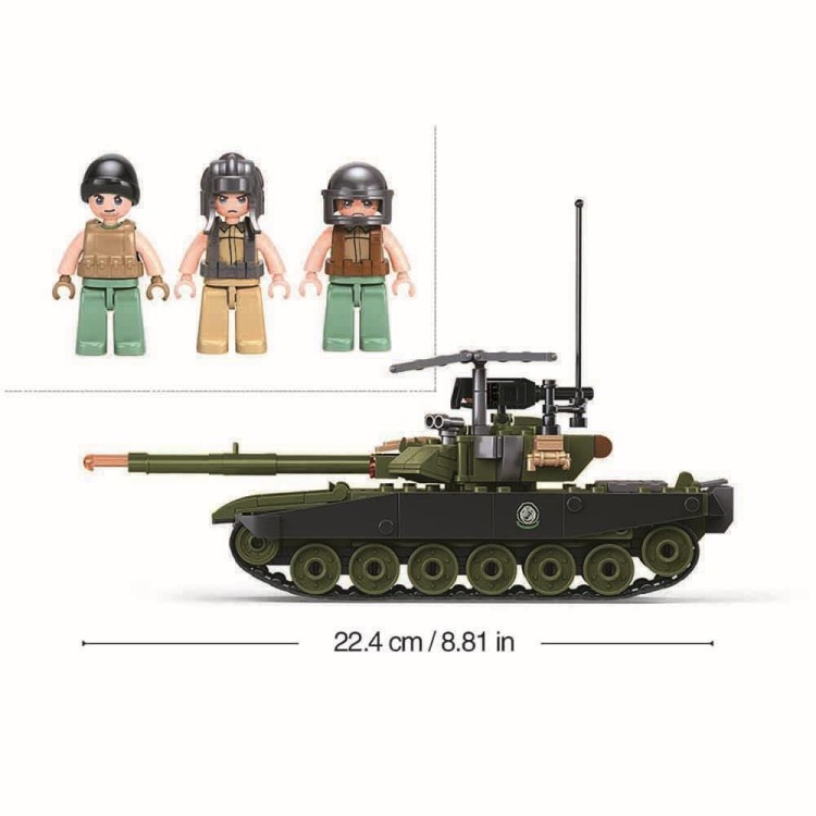 Klocki Sluban M38-B1257 Radziecki czołg T-90 318 el. Wojsko Armia-236016