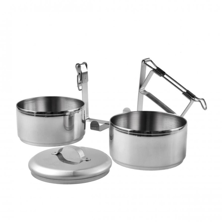 Menażka stalowa dwuczęściowa Zebra Thailand 12 cm dwa garnuszki i pokrywka-236196