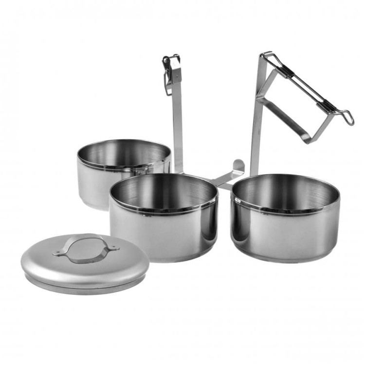 Menażka stalowa trzyczęściowa Zebra Thailand 12 cm 3 garnuszki i pokrywka-236199