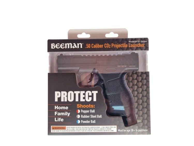 Pistolet na kule gumowe i pieprzowe BEEMAN Protect BP50 Combo kal.50, 8-strzałowy CO2-12g BP50C-236227