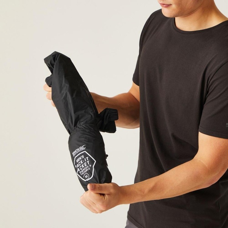 Męska kurtka wiosenna Regatta kieszonkowa Pack It III Czarna-236285