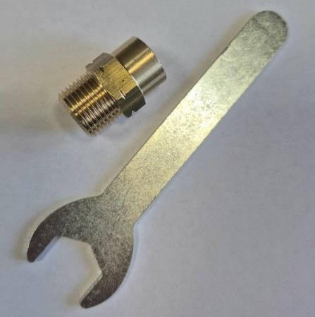 Redukcja kartusza 7/16 na gwint zewnętrzny 3/8 lewy + klucz 17 mm-236556