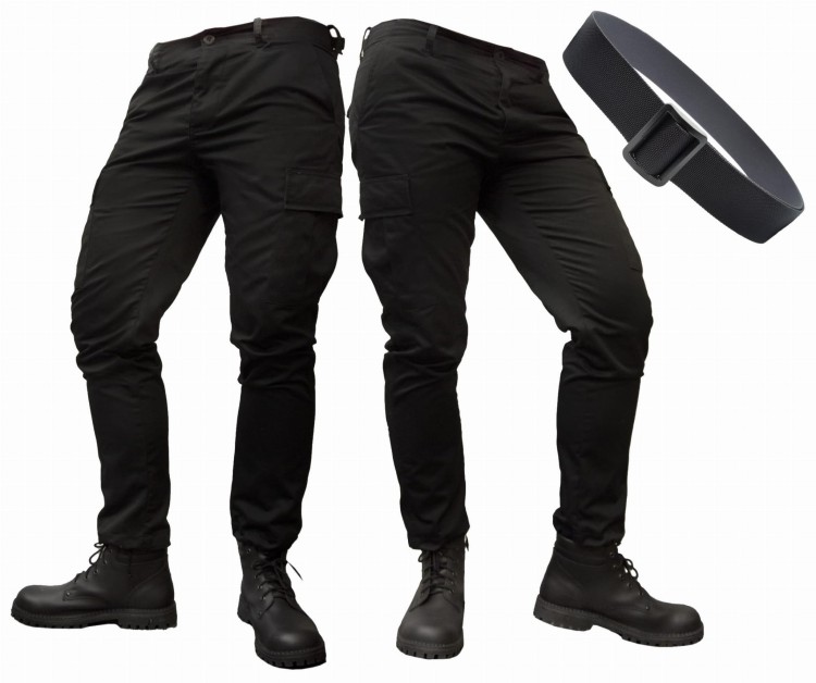 Spodnie BDU Specforce Morowo czarne  bojówki z paskiem dla ochrony-236625