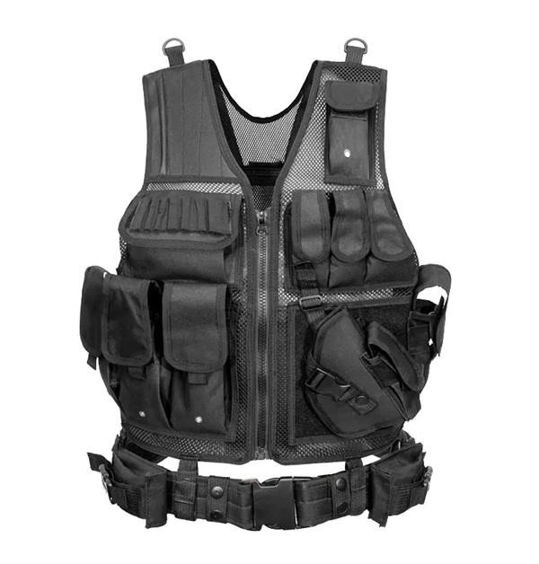 Kamizelka taktyczna Foxter czarna wojskowa z pasem-236690