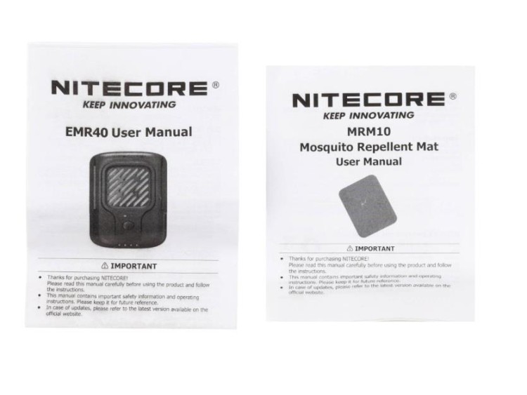 Odstraszacz komarów Nitecore EMR40 Fumigator czarny USB-C do 10h, 5 metrów-236890