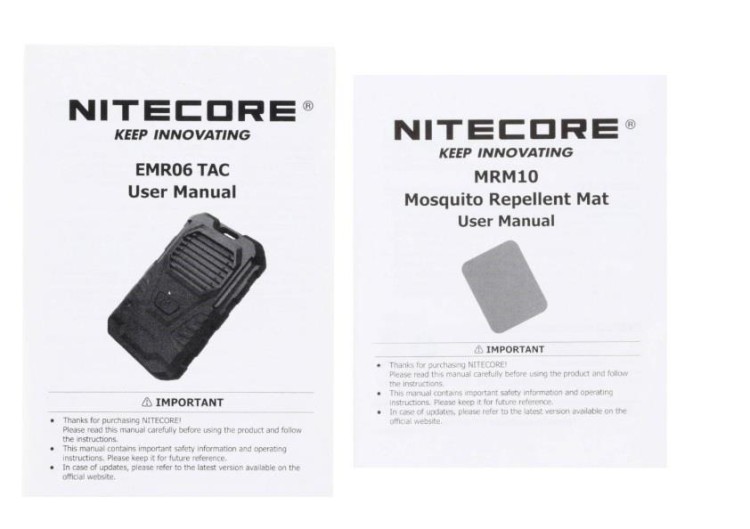 Odstraszacz komarów Nitecore EMR06TAC Fumigator czarny do 12h, 5 metrów USB-C-236937