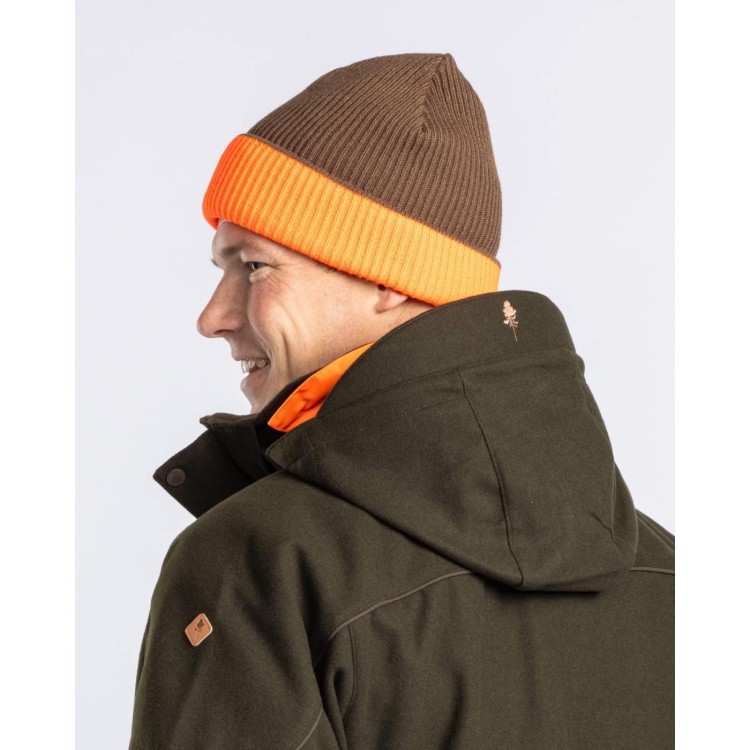 Czapka zimowa Smaland Reversible Hunters Pinewood orange + green wełna 1165-192-237180