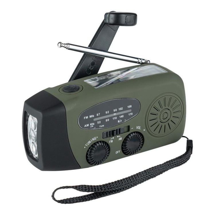 Radio survivalowe na korbkę, solarne, powerbank Crank Fosco FM/AM-237197
