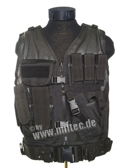 Kamizelka taktyczna dla ochroniarzy z kaburą - Model USMC USE JACKET czarna, jak UTG-857