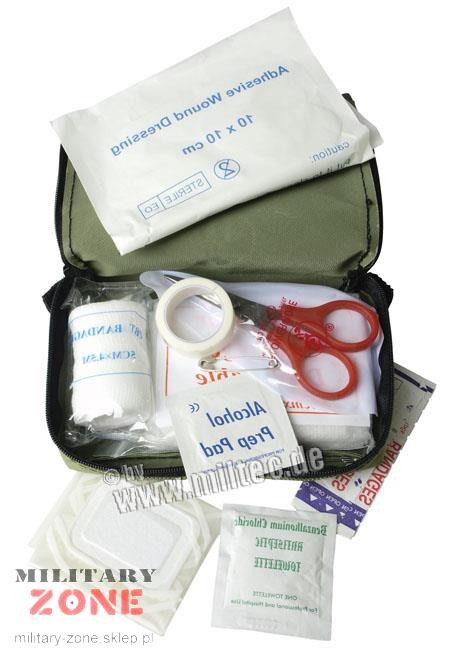 Apteczka turystyczna, survivalowa z wyposażeniem - Mil-Tec mała 16026001-1581