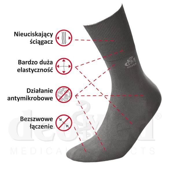 Skarpetki bezuciskowe DEOMED COTTON SILVER czarne-230952