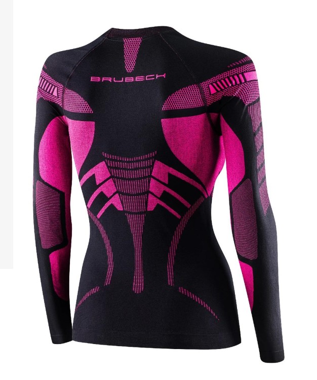 Bluza termiczna Brubeck DRY damska LS1569W czarna/fuksja-231057