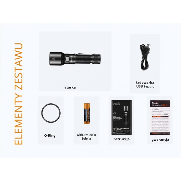 Latarka diodowa Fenix C7 3000lm USB-C-231335