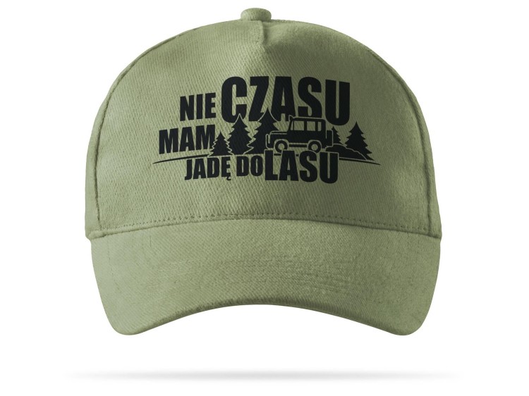 Czapka z daszkiem "Nie mam czasu jadę do lasu" khaki-231367
