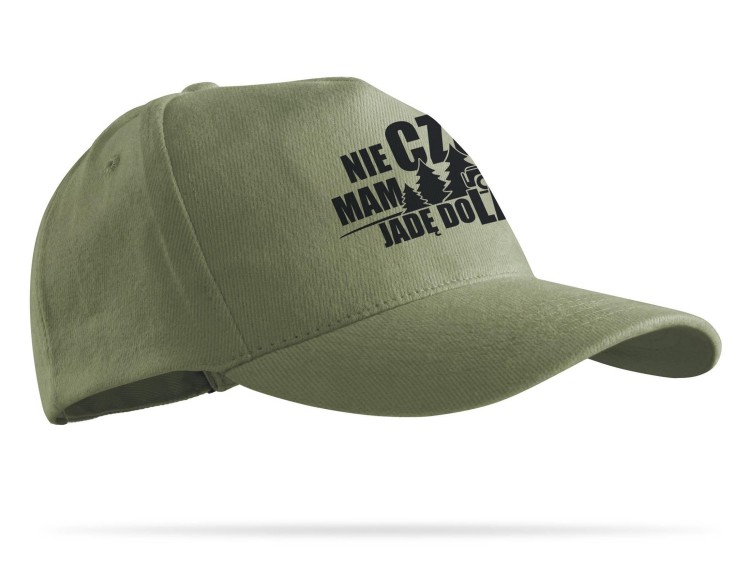 Czapka z daszkiem "Nie mam czasu jadę do lasu" khaki-231368