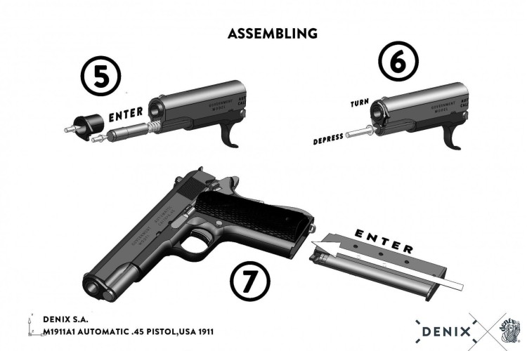 Pistolet rozbieralny M1911A1 USA 1911 Denix replik-238056