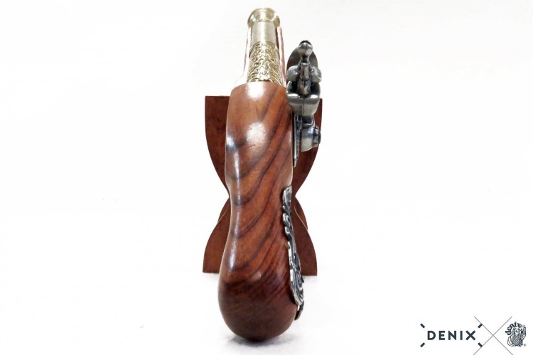 Niemiecki Pistolet skałkowy z XVII w. stare złoto -238249