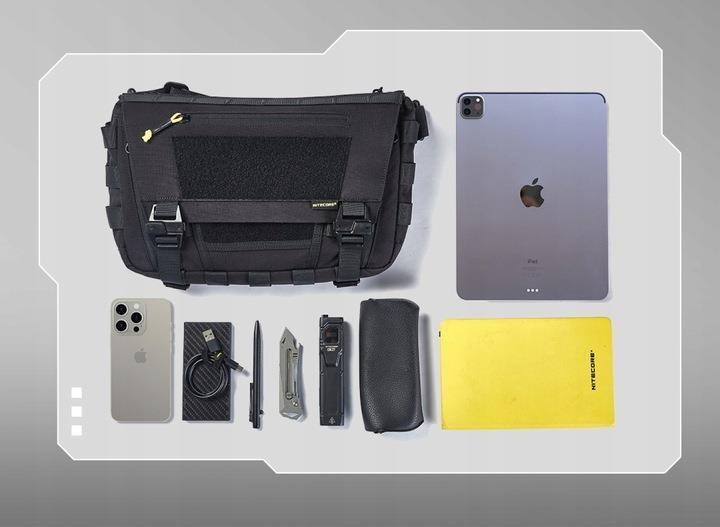 Torba na ramię z CORDURY Nitecore SLB06 7L, czarna-238362