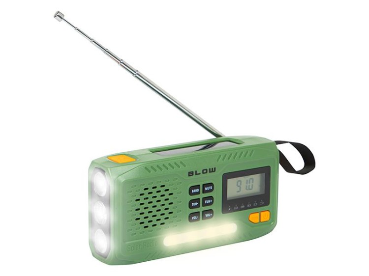 BLOW Radio survivalowe na korbkę, solarne, LCD Pow-238365