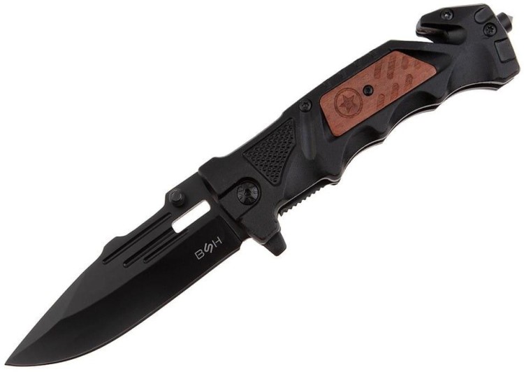 Nóż Ratowniczy sprężynowy BSH Adventure stal nierd-238453