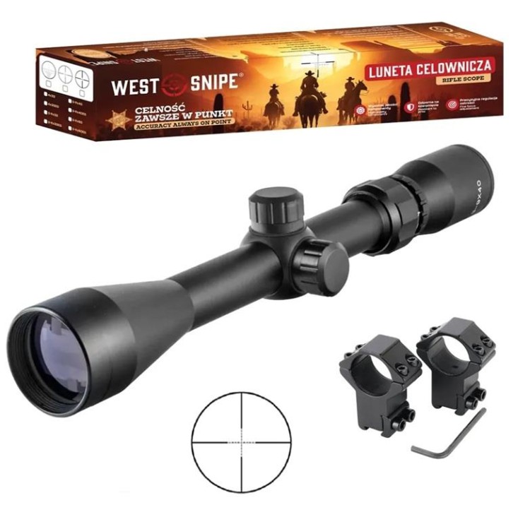 Luneta celownicza Westsnipe 3-9×40  + podwójny mon-238757