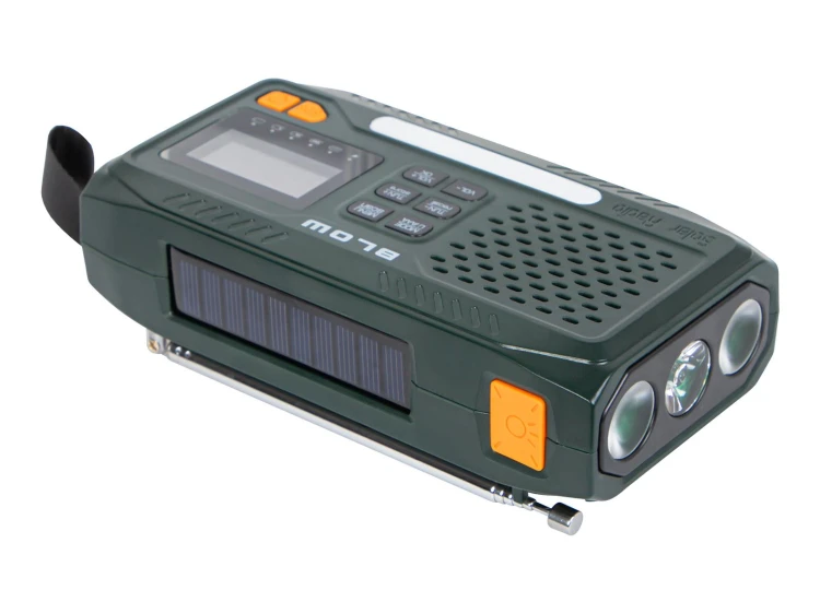Radio survivalowe na korbkę, solarne, LCD RA19-238372