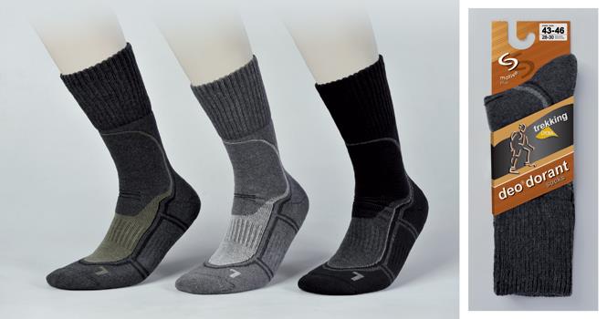 Skarpety TREKKING DEODORANT czarno-antracytowy-2040