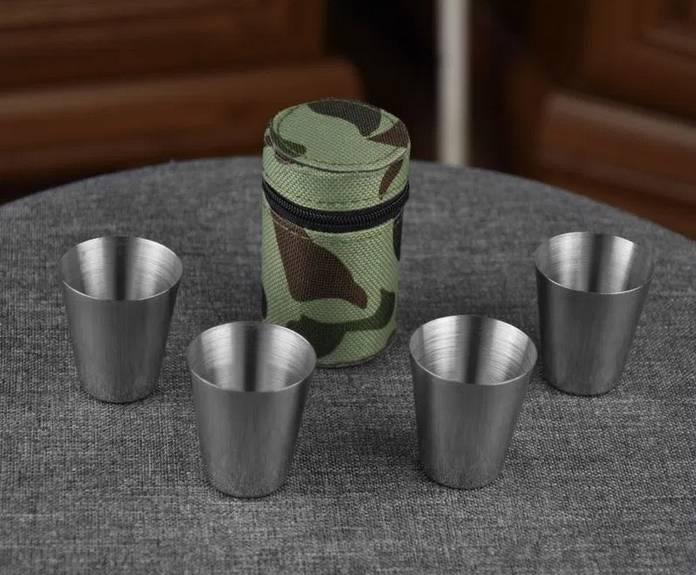 Kieliszki metalowe 25 ml ze stali nierdzewnej moro-232303