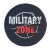 Naszywka MILITARY ZONE okrągła biało-czerwona rzep-232325