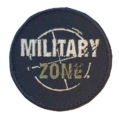 Naszywka MILITARY ZONE okrągła barwy polowe rzep d-232326
