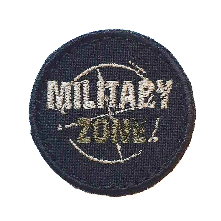 Naszywka MILITARY ZONE okrągła barwy polowe rzep m-232328