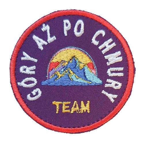 Naszywka GÓRY AŻ PO CHMURY team okrągła rzep duża -232329