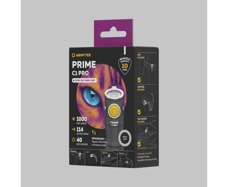 Latarka ArmyTek Prime C1 PRO White Magnet USB 1000-232866