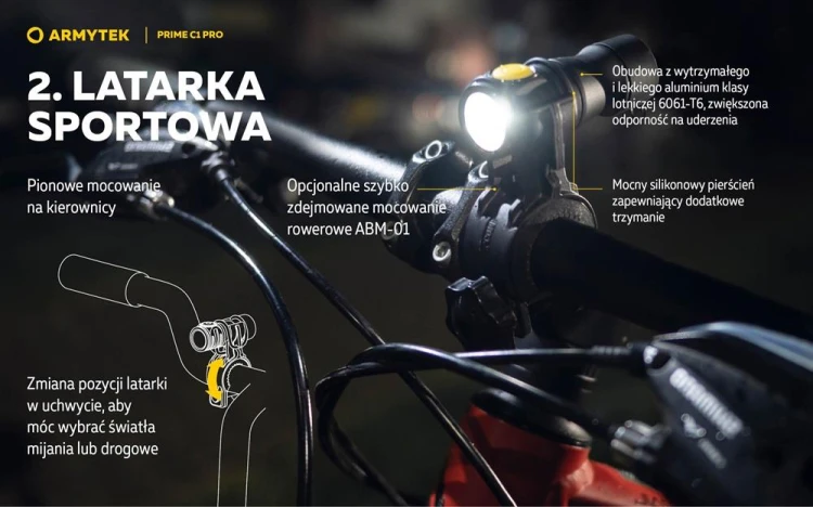 Latarka ArmyTek Prime C1 PRO White Magnet USB 1000-232873