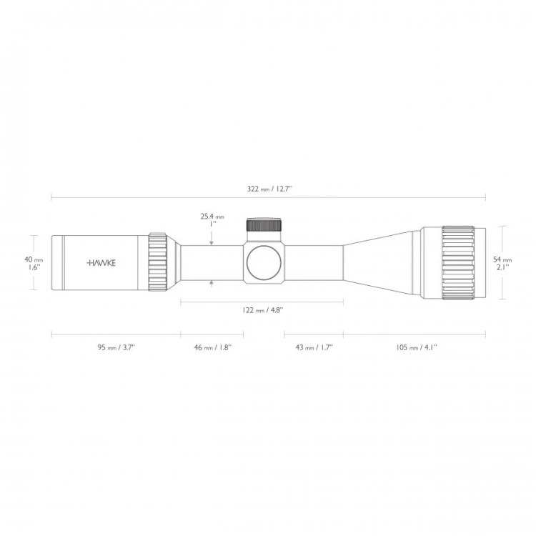 Luneta celownicza Hawke Vantage 1" 3-9x40 AO Mil D-232997