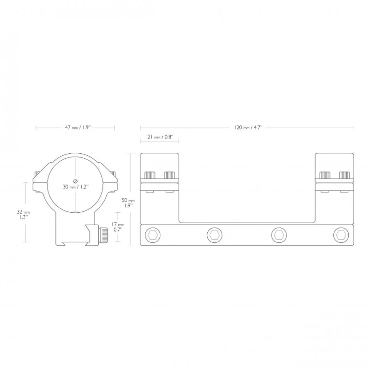 Montaż lunety jednoczęściowy Hawke Match wysoki 30-233060