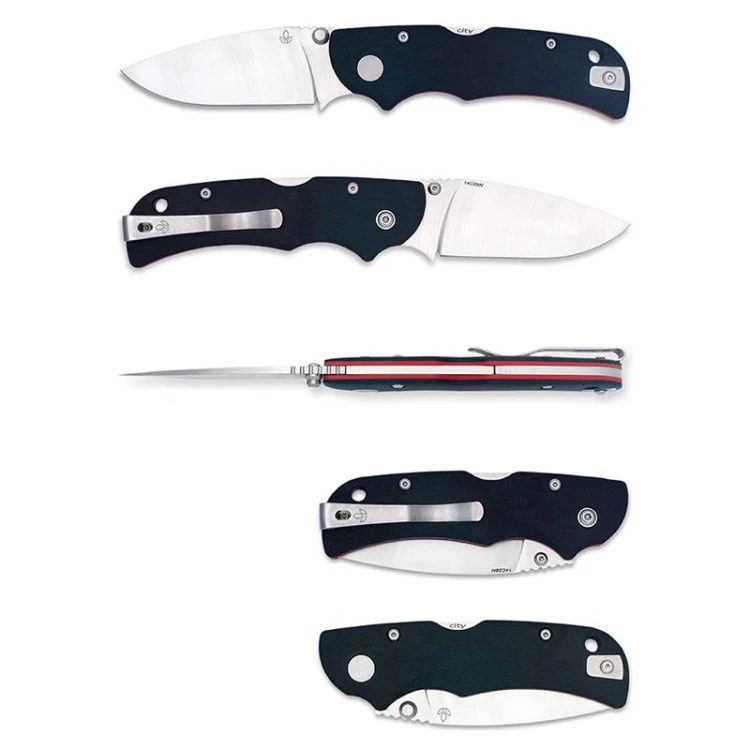 Nóż Manly City CPM S90V 3D 60-62 HRC black red cza-233437