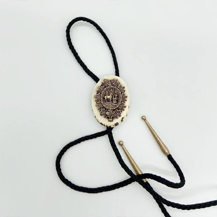 Krawatnik / Bolo plaster Święty Hubert z brązu - M-234539