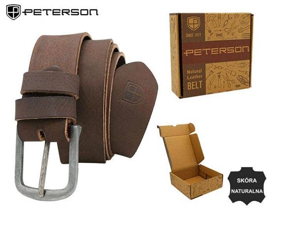 Pasek do spodni skórzany brązowy PETERSON PTN PS-0-236148