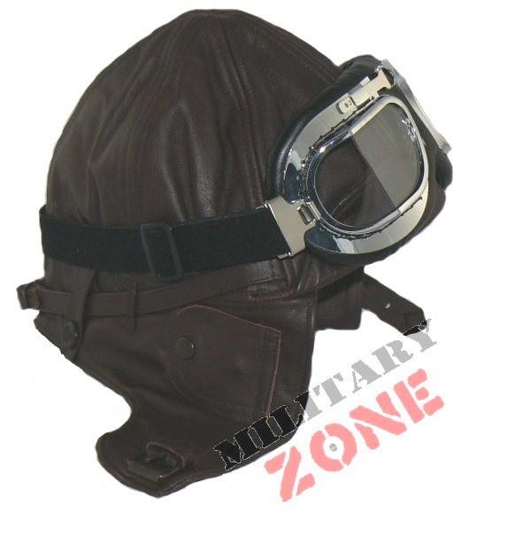 Pilotka skórzana czapka skórzana brązowa Mil-Tec-4915