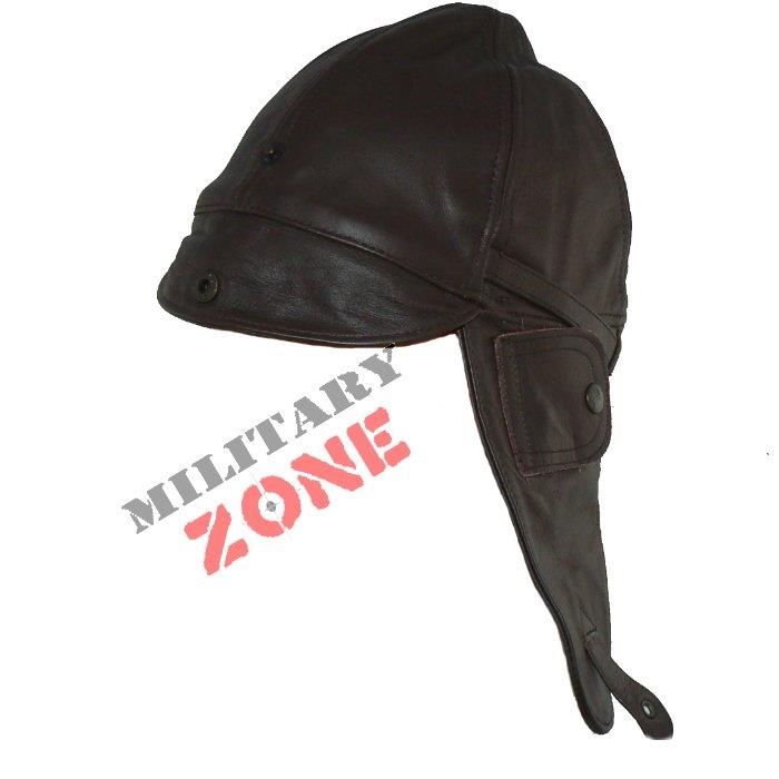 Pilotka skórzana czapka skórzana brązowa Mil-Tec-4919