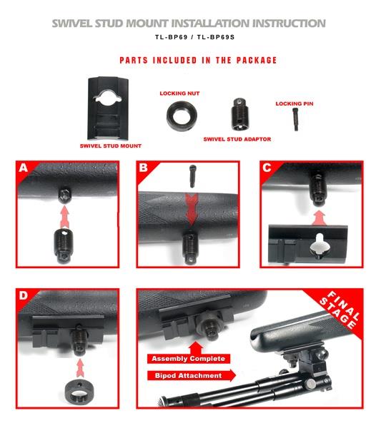 Bipod składany z montażem (TL-BP69S)-3812