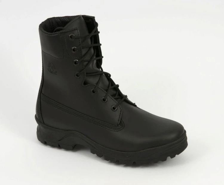 Czarne skórzane Buty wojskowe Hanzel C016-5538